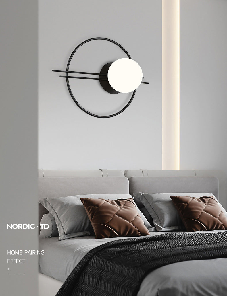 Modern Minimalist Style Spherical Wall Mount Light Fixture 1 Light Sconce Lights with Glass Shade