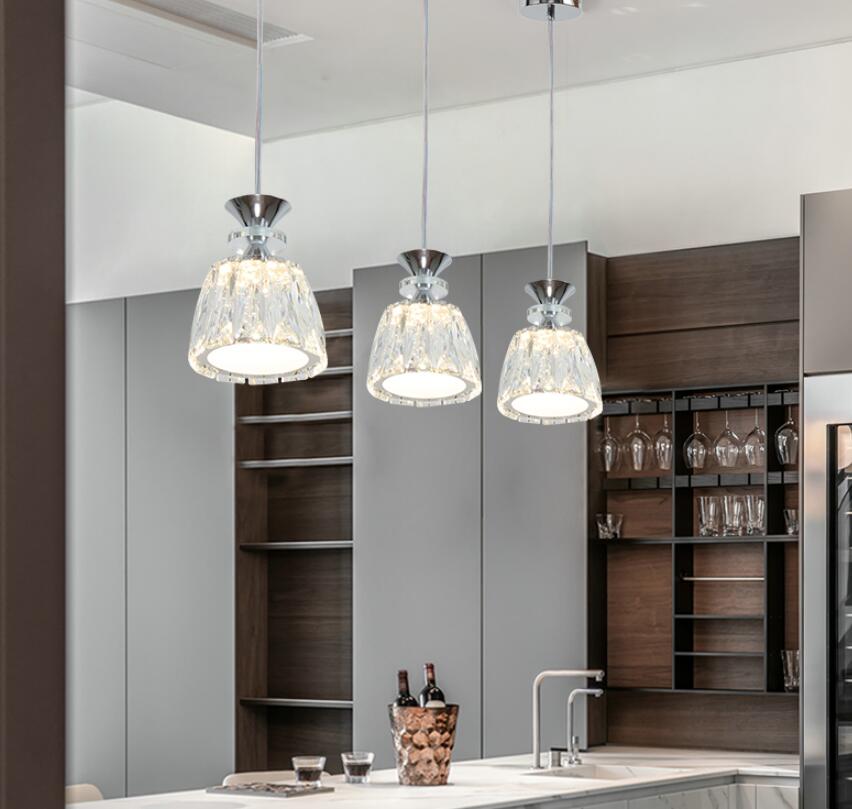 Glockenförmige Kristallcluster Anhänger moderne Chrom -LED -LED Hängende Licht für Esszimmer