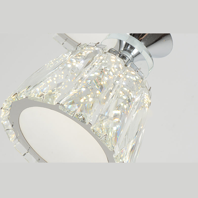 Glockenförmige Kristallcluster Anhänger moderne Chrom -LED -LED Hängende Licht für Esszimmer