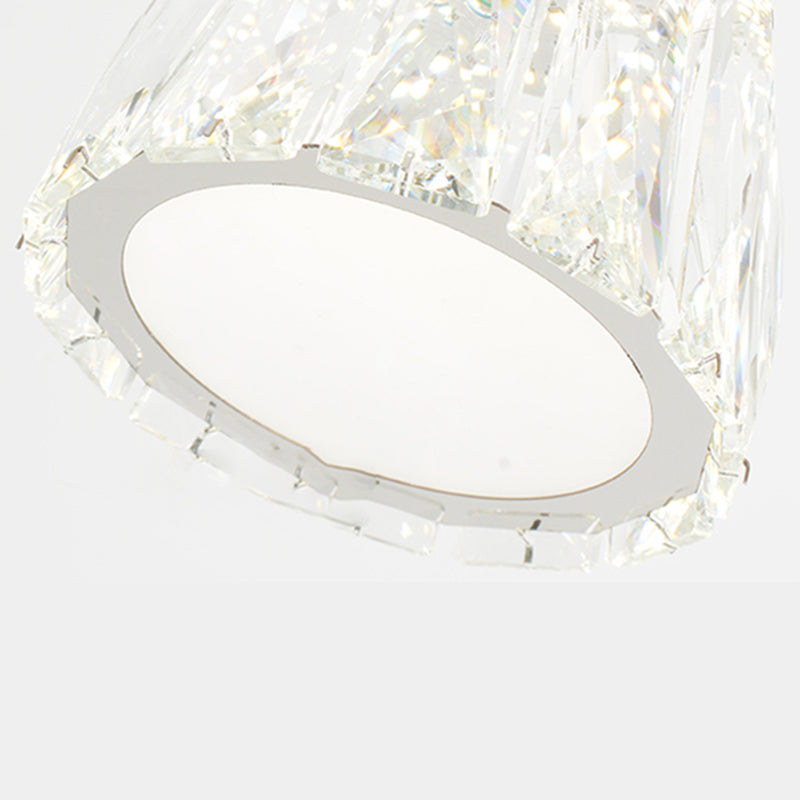 Glockenförmige Kristallcluster Anhänger moderne Chrom -LED -LED Hängende Licht für Esszimmer