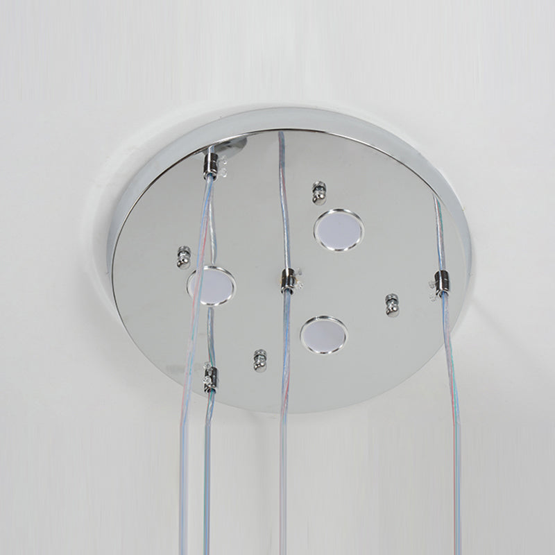 Glockenförmige Kristallcluster Anhänger moderne Chrom -LED -LED Hängende Licht für Esszimmer