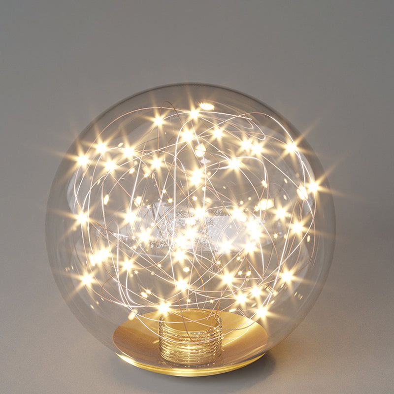 Clear Glass Globe Flush Mount Light LED Light Creative Bedroom Lighting Fixture