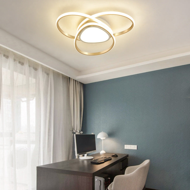 Gold Geometrical Ceiling Light Fixture Simple Style LED Metal Ceiling Flush Mount Light