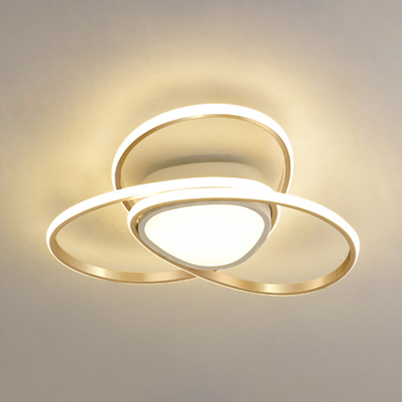 Gold Geometrical Ceiling Light Fixture Simple Style LED Metal Ceiling Flush Mount Light