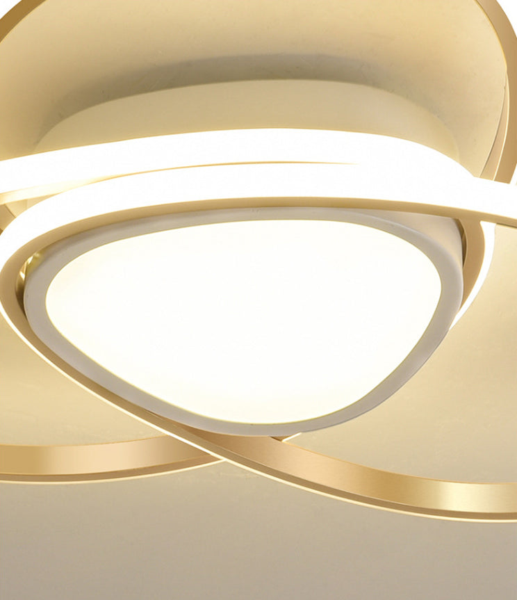 Gold Geometrical Ceiling Light Fixture Simple Style LED Metal Ceiling Flush Mount Light