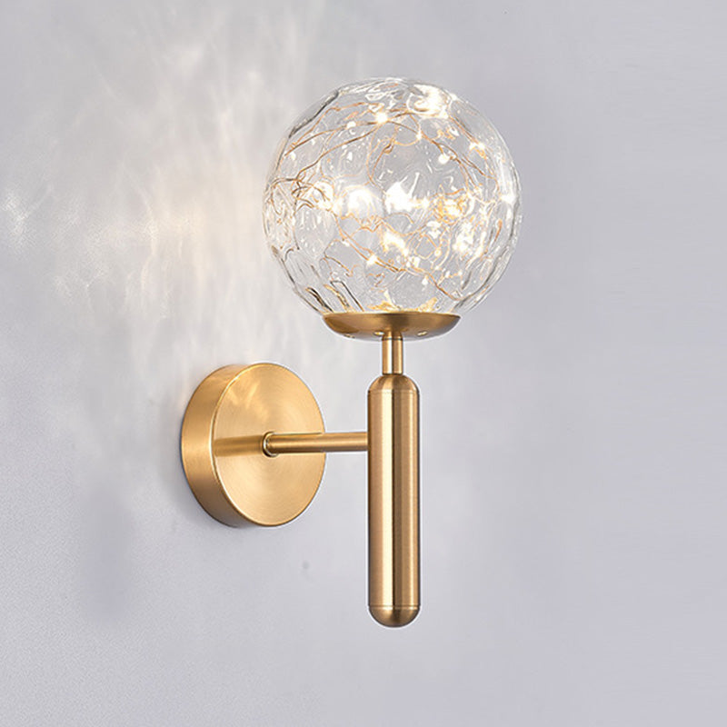 1-Lights Globe Glass Wall Light Nordic Style LED Lights String Wall Mount Lamp for Living Room Bedroom