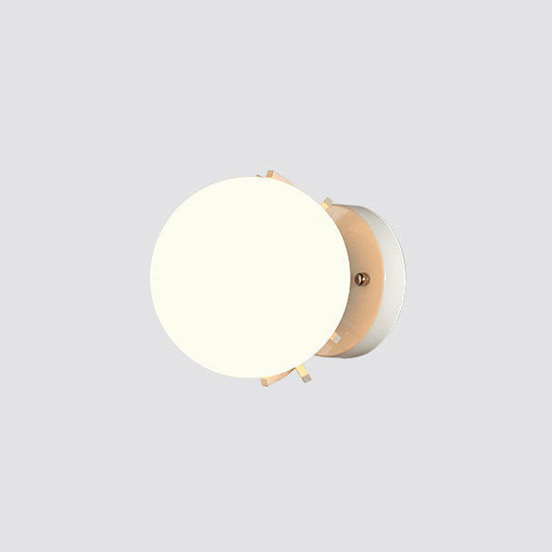 Modern Simplicity Indoor Wall Lamp 7.5" H Orb Glass Shade Mini Sconce Light for Bedroom
