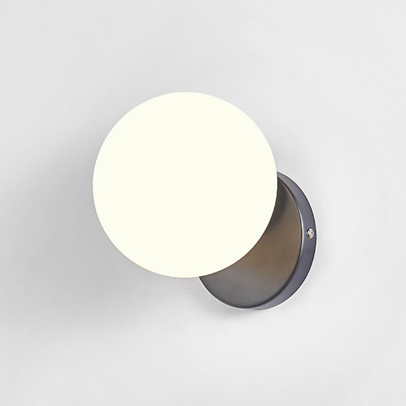 Modern Simplicity Indoor Wall Lamp 7.5" H Orb Glass Shade Mini Sconce Light for Bedroom