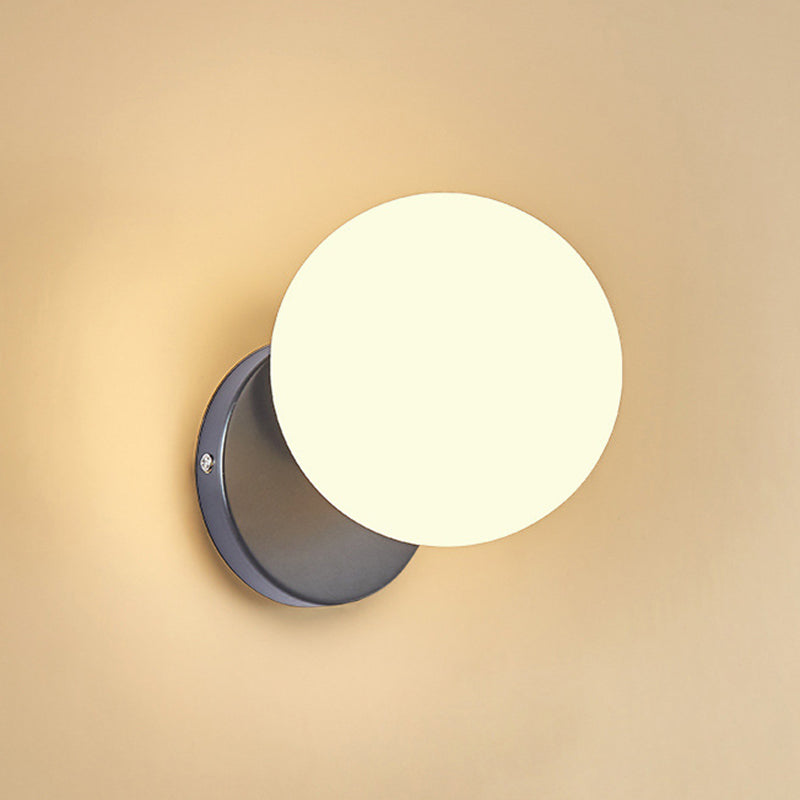 Modern Simplicity Indoor Wall Lamp 7.5" H Orb Glass Shade Mini Sconce Light for Bedroom