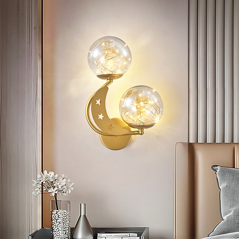 Star & Moon Modeling Metal LED Wall Lamp LED Lights String Nordic Home Decorative Lighting Fixture