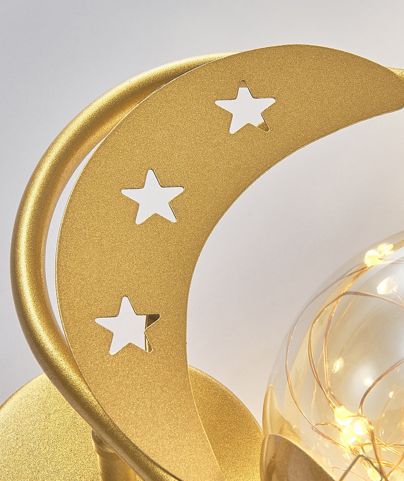 Star & Moon Modeling Metal LED Wall Lamp LED Lights String Nordic Home Decorative Lighting Fixture