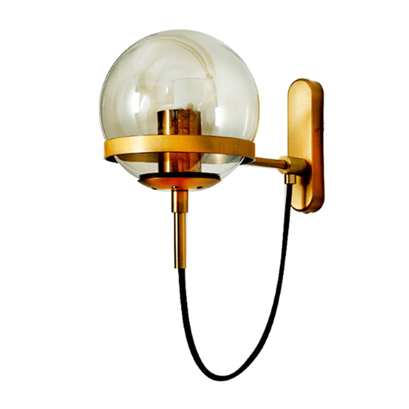 Modern Minimalist Style Globe Wall Lighting Ideas Glass 1 Light Wall Lamps for Living Room