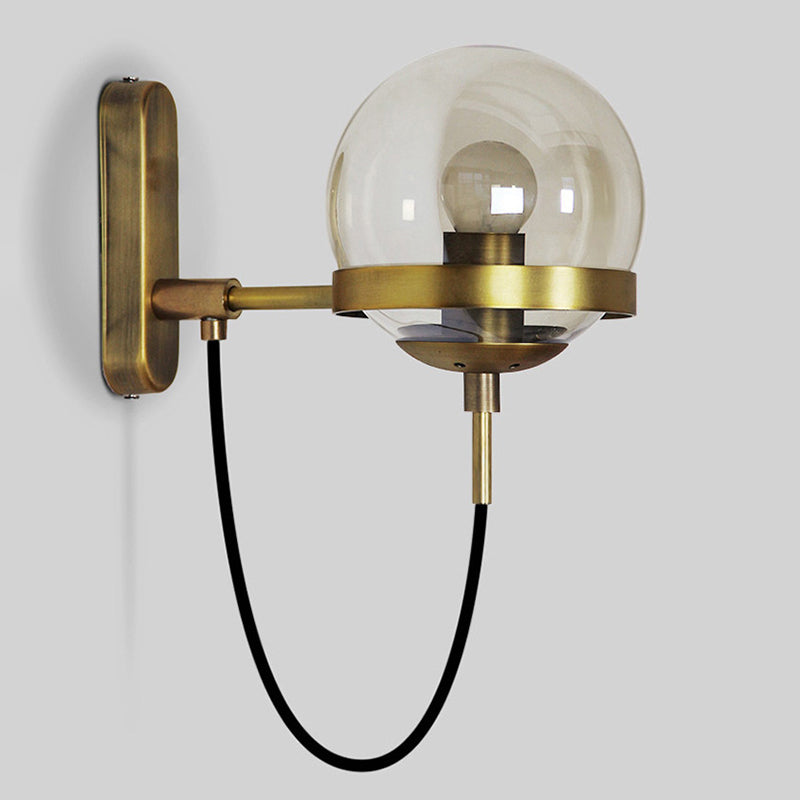 Modern Minimalist Style Globe Wall Lighting Ideas Glass 1 Light Wall Lamps for Living Room