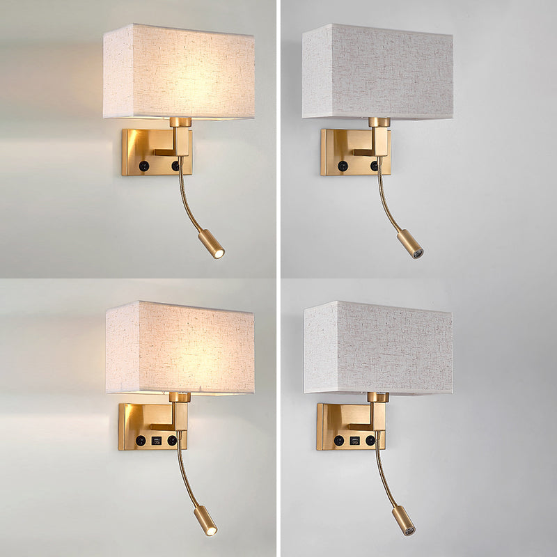 Lámpara de lectura LED de 20.5 pulgadas de altura Lámpara de lectura ajustable Lámpara de pared nórdica en latón