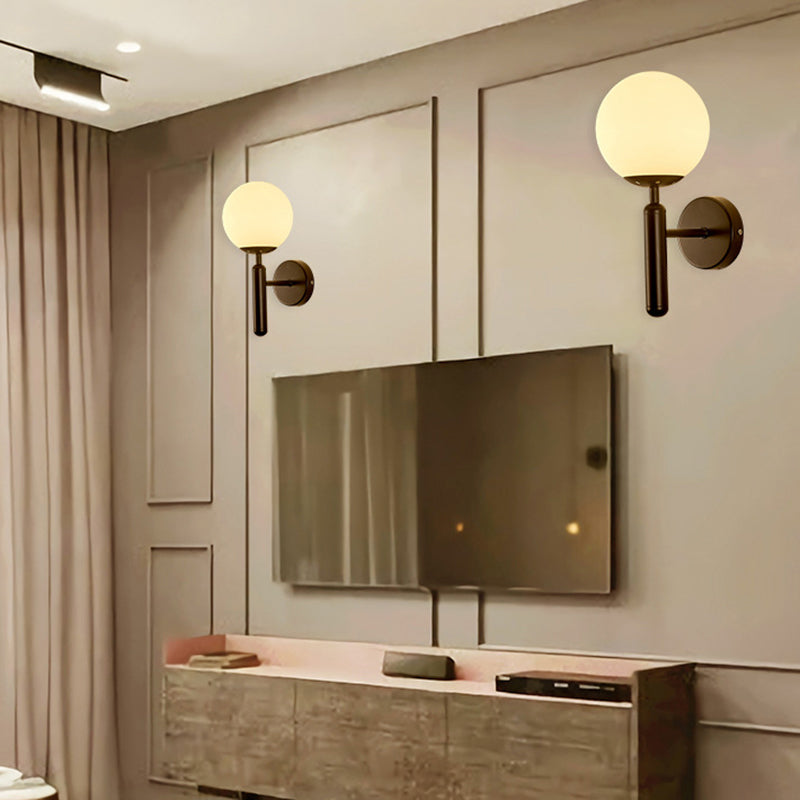 Glass Globe Shade Wall Light Fixture Nordic Style 1 Lights Wall Mount Lamp for Living Room Bedroom