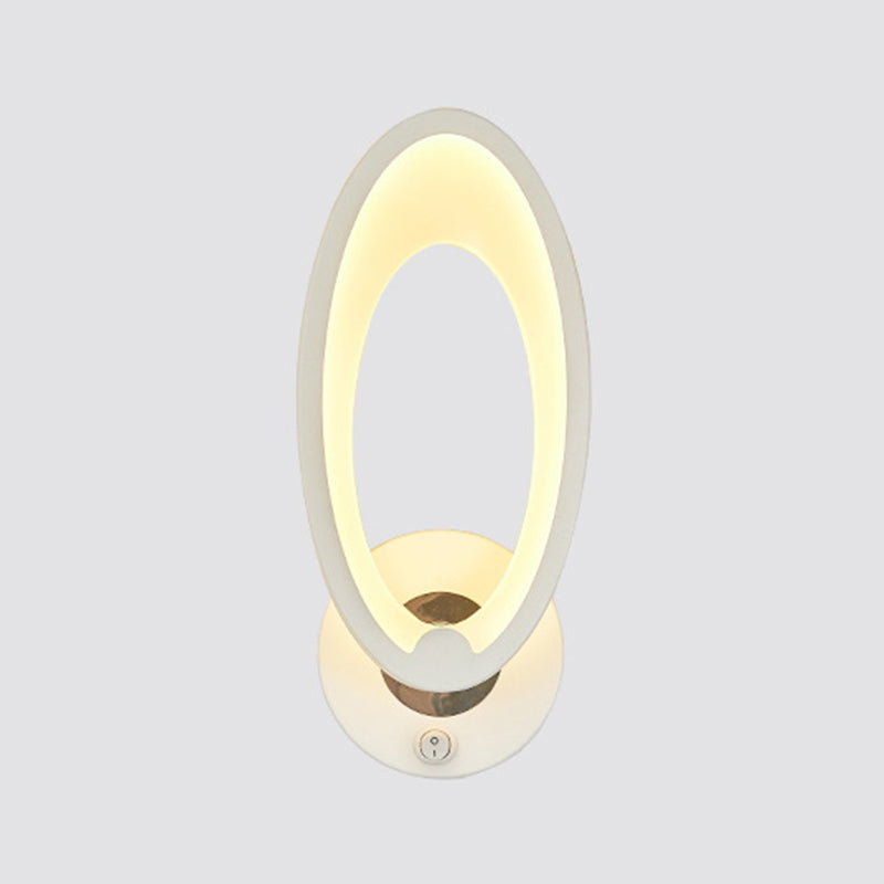 White Simplicity Acrylic LED Wall Lamp Contemporary Style Living Room Hallway Sconce Light