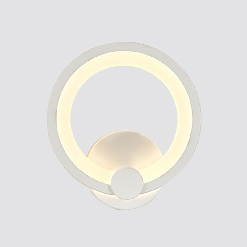 White Simplicity Acrylic LED Wall Lamp Contemporary Style Living Room Hallway Sconce Light