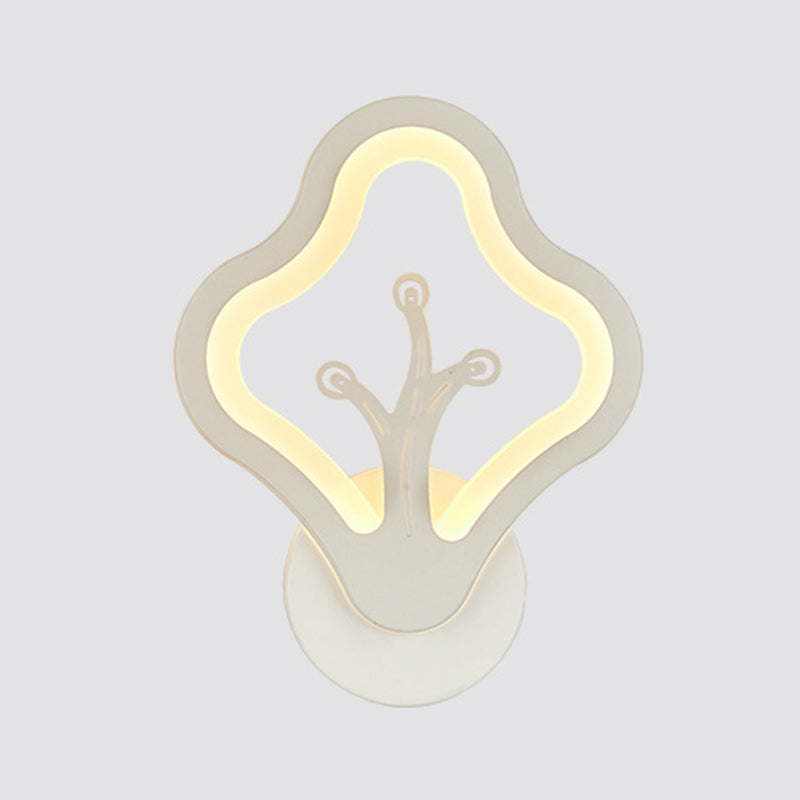 White Simplicity Acrylic LED Wall Lamp Contemporary Style Living Room Hallway Sconce Light