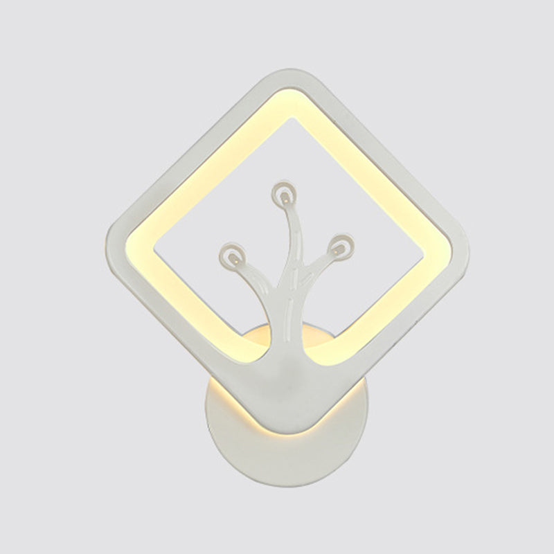 White Simplicity Acrylic LED Wall Lamp Contemporary Style Living Room Hallway Sconce Light