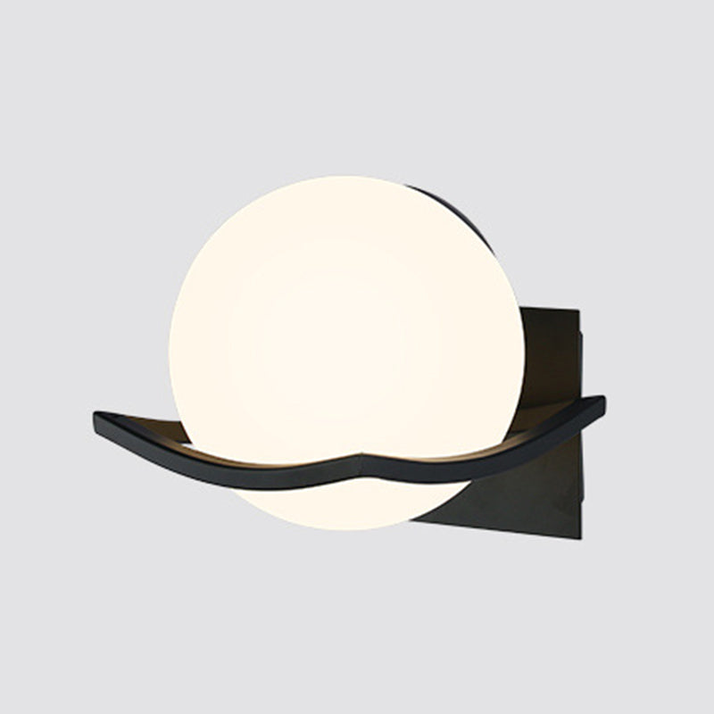 1 Lichtmilch weiße Glaskugel Wandlampe Nordischer Stil Einfachheit Nacht Beleuchtung für Schlafzimmer