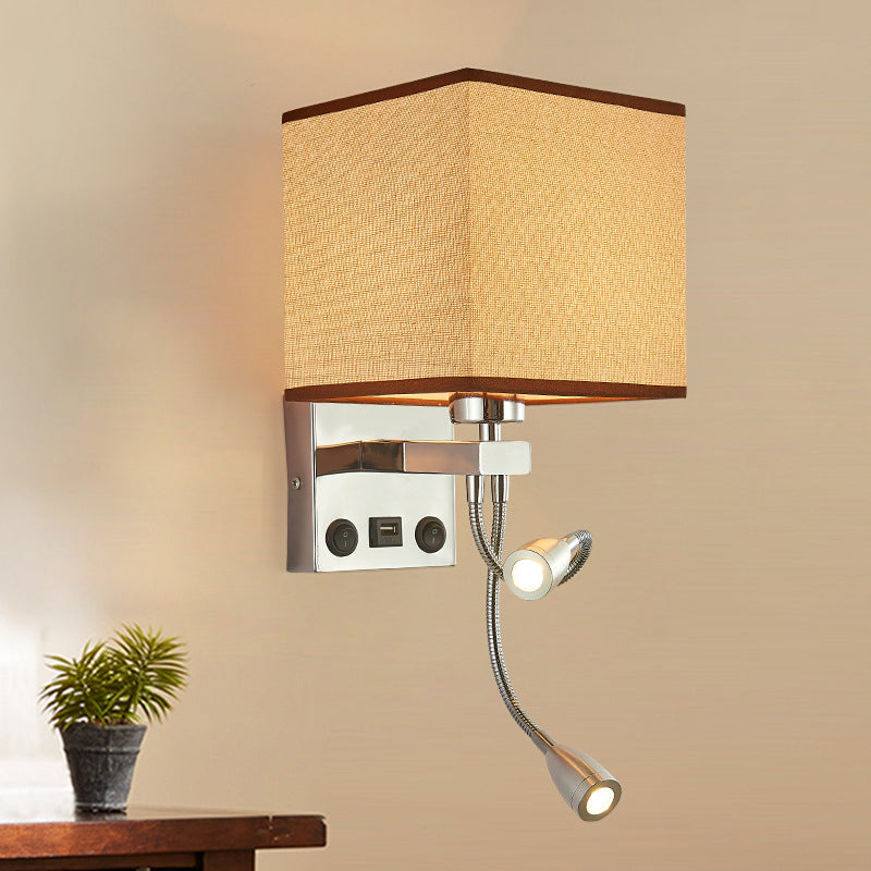 15.7 "H MODERNE SIMPELESE SIMPELESSE BEDBADE LED LED LAMP SQUART FAART ZAAK Dual Spotlight Design SCONCE Lichten in Slaapkamer