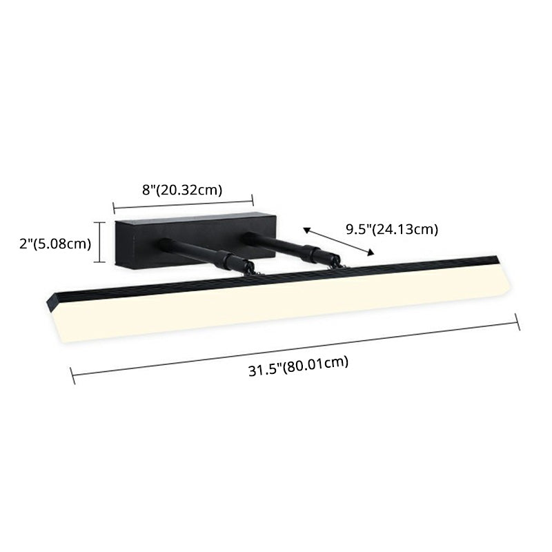 Modern Minimalist Style Linear Vanity Wall Light Fixtures Metal Vanity Lamp with Acrylic Shade