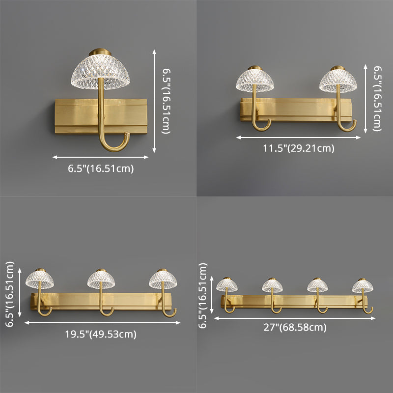Modern Minimalist Style Wall Mounted Vanity Lights Copper Vanity Fixtures for Toilet