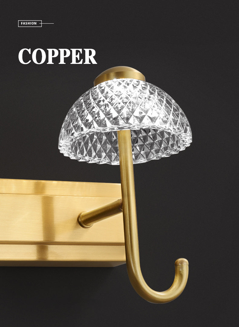 Modern Minimalist Style Wall Mounted Vanity Lights Copper Vanity Fixtures for Toilet
