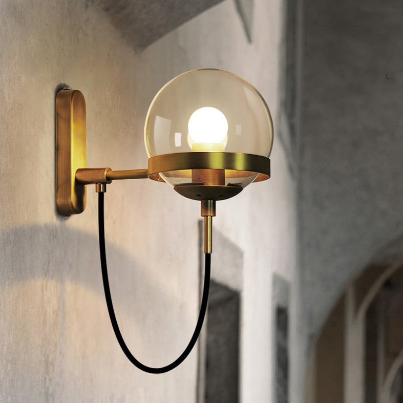 Modern Minimalist Style Globe Wall Lighting Ideas Glass 1 Light Wall Lamps for Living Room