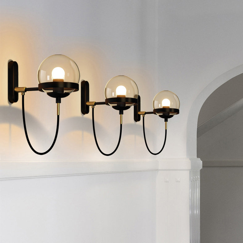Modern Minimalist Style Globe Wall Lighting Ideas Glass 1 Light Wall Lamps for Living Room