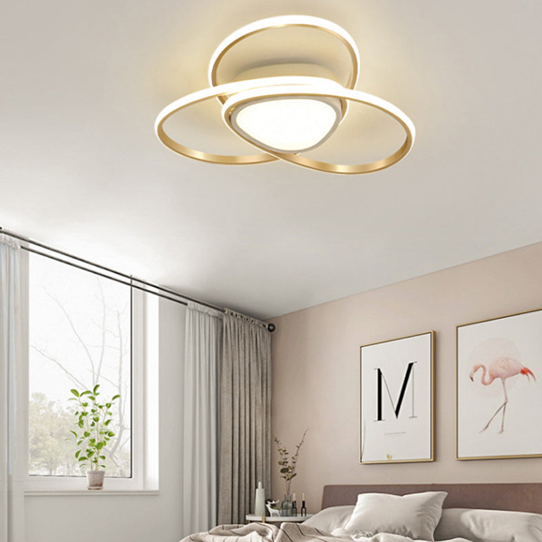 Gold Geometrical Ceiling Light Fixture Simple Style LED Metal Ceiling Flush Mount Light
