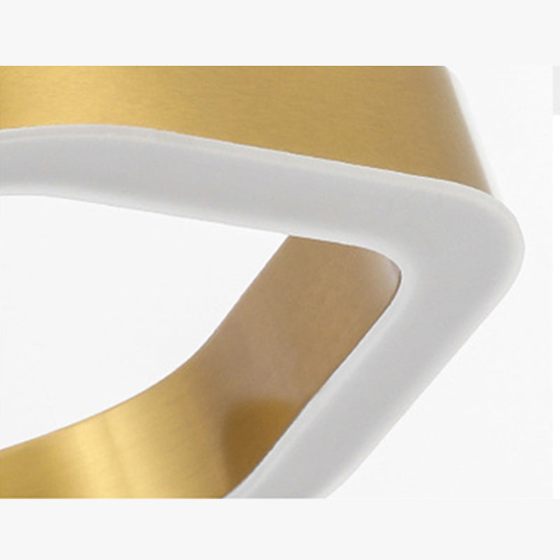 Luce a sospensione a LED geometrica oro nella luce del soffitto in acciaio inossidabile in stile moderno per lobby