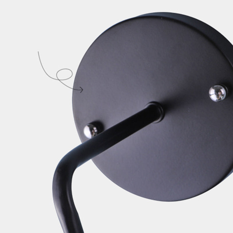 Industrial Cone Wall Light Matte Black Single Metallic for Hallway