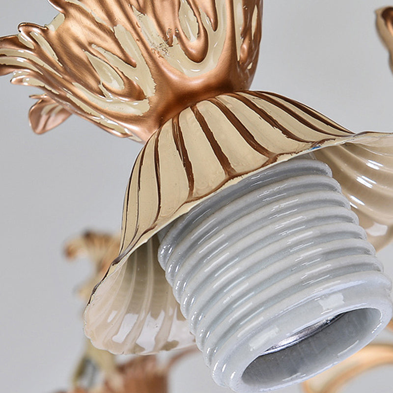 Luce lampadario conico barocco 9/11 Luci tagliate in vetro appenderla in bianco e oro