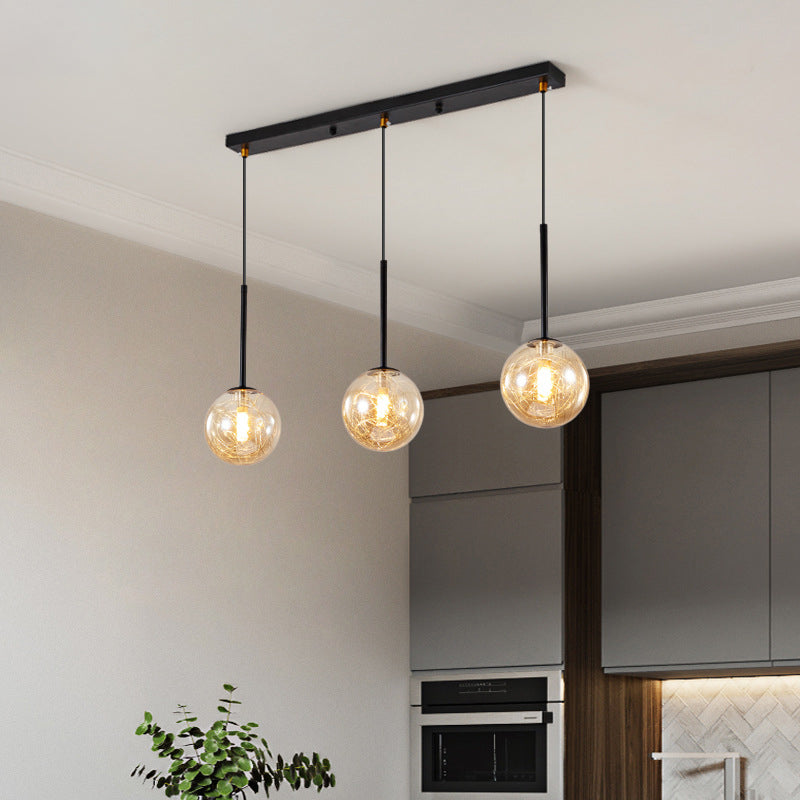 3-Light Ceiling Pendant Lighting with Glass Globe Shape Cluster Lighting