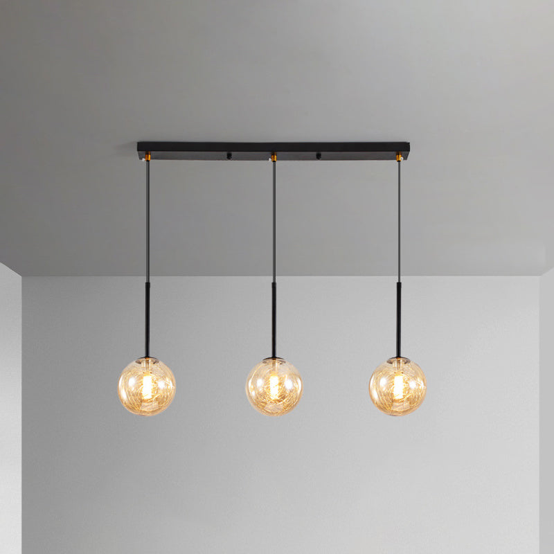 3-Light Ceiling Pendant Lighting with Glass Globe Shape Cluster Lighting