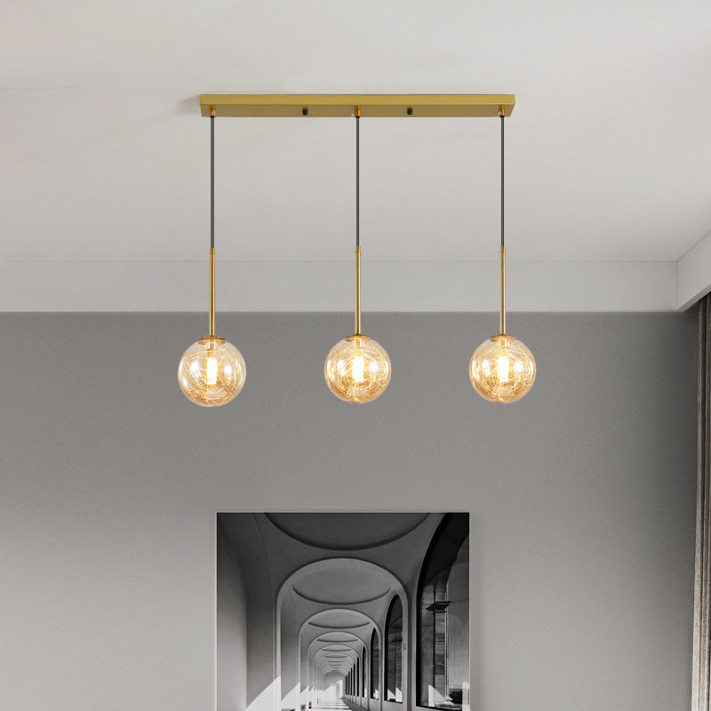 3-Light Ceiling Pendant Lighting with Glass Globe Shape Cluster Lighting