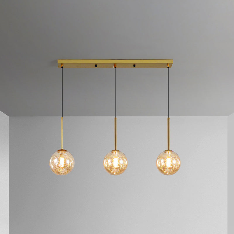 3-Light Ceiling Pendant Lighting with Glass Globe Shape Cluster Lighting