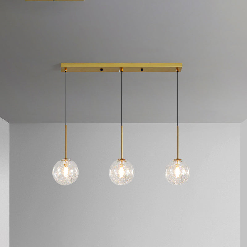 3-Light Ceiling Pendant Lighting with Glass Globe Shape Cluster Lighting