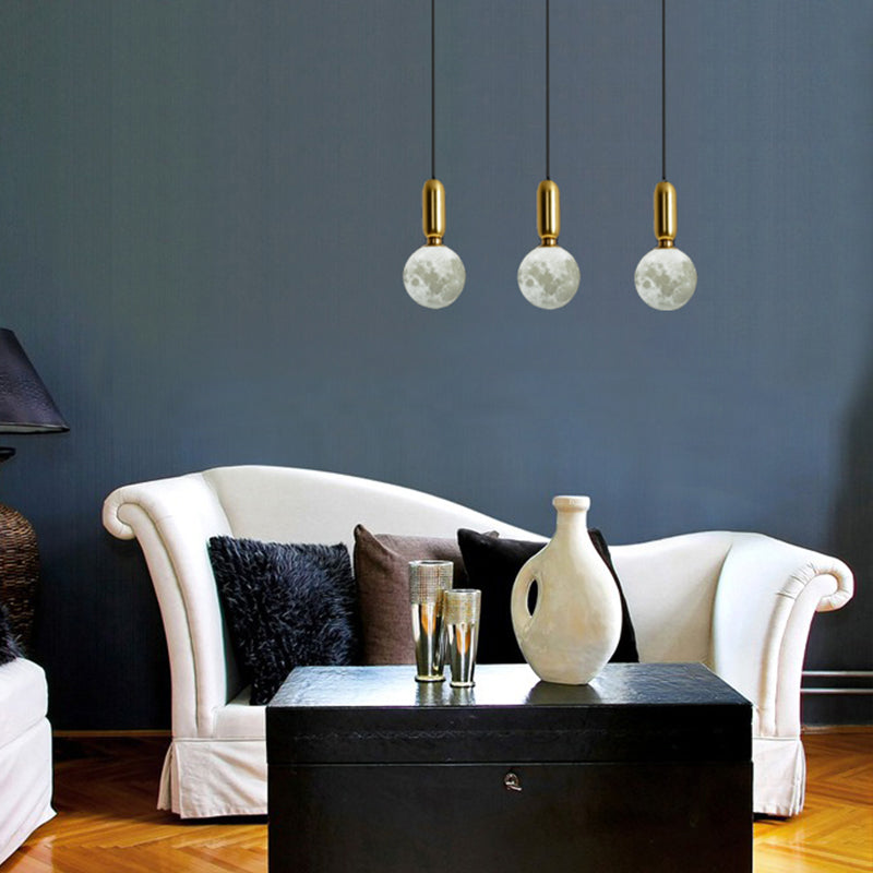 Modern Style Ceiling Light with Moon Design Glass Shape Cluster Lighting