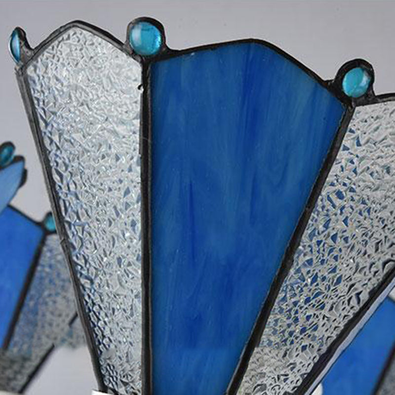 Lampada lampadario in vetro blu con emergenza blu conico barocco barocco 09/01/11 crema sospeso a sospensione per soggiorno