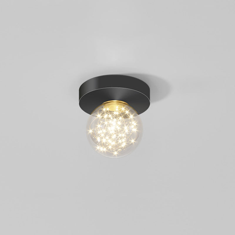 Verrouillé à l'anneau "Mount Light" Nordic Clear Glass Black-Gold Starry Ceiling Fixture for Living Room