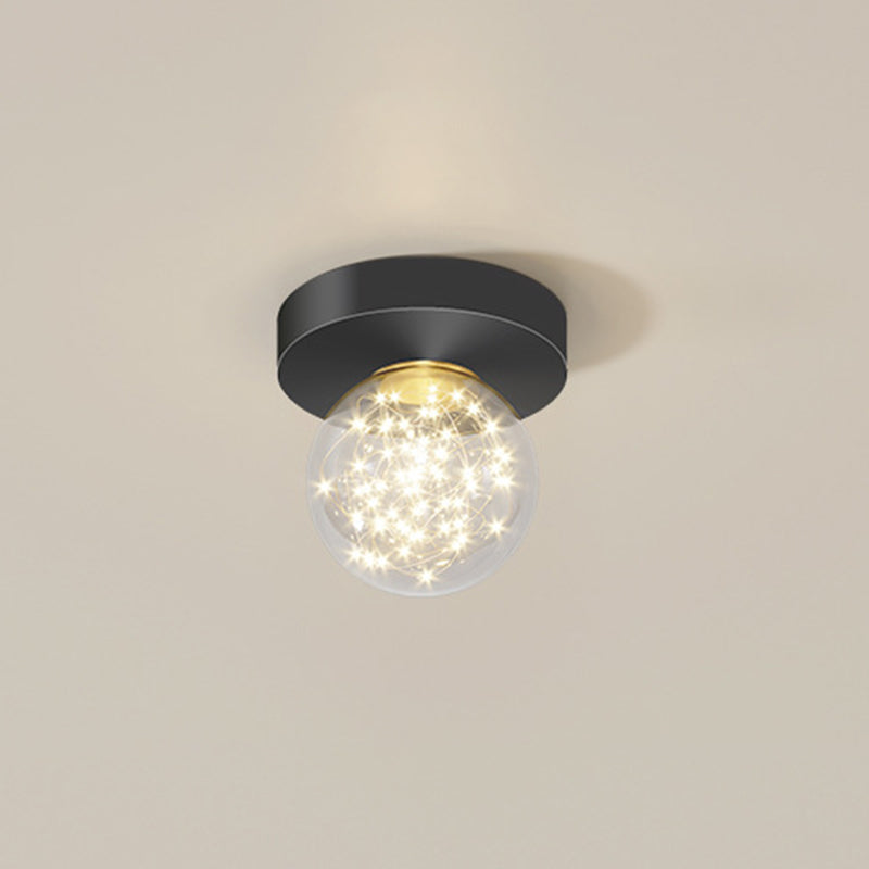 Verrouillé à l'anneau "Mount Light" Nordic Clear Glass Black-Gold Starry Ceiling Fixture for Living Room