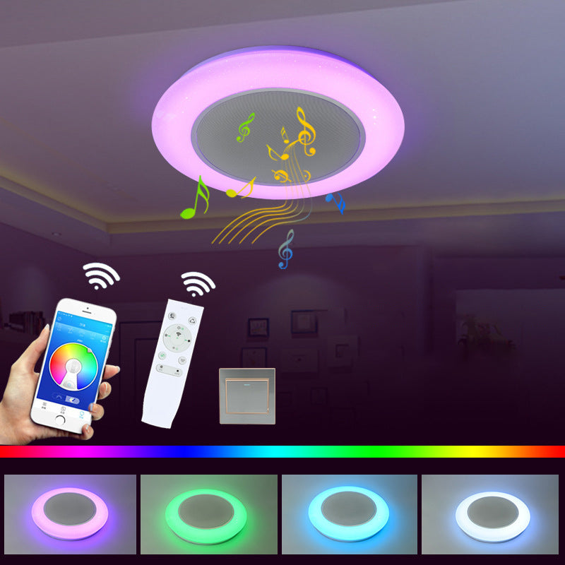 Flush Mount Ceiling Fixture LED Light Smart Mobile Phone Control Indoor Bedroom Light