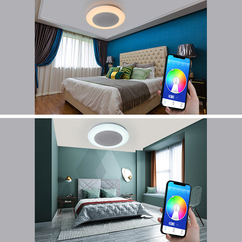 Flush Mount Ceiling Fixture LED Light Smart Mobile Phone Control Indoor Bedroom Light