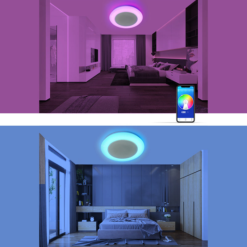 Flush Mount Ceiling Fixture LED Light Smart Mobile Phone Control Indoor Bedroom Light