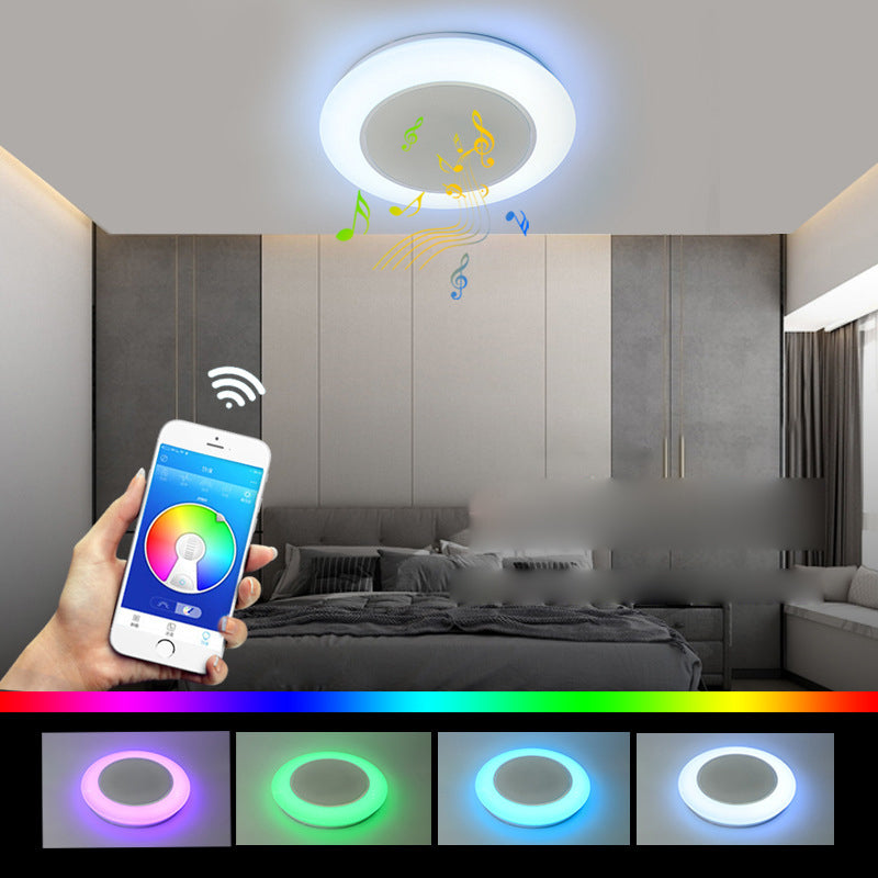 Flush Mount Ceiling Fixture LED Light Smart Mobile Phone Control Indoor Bedroom Light