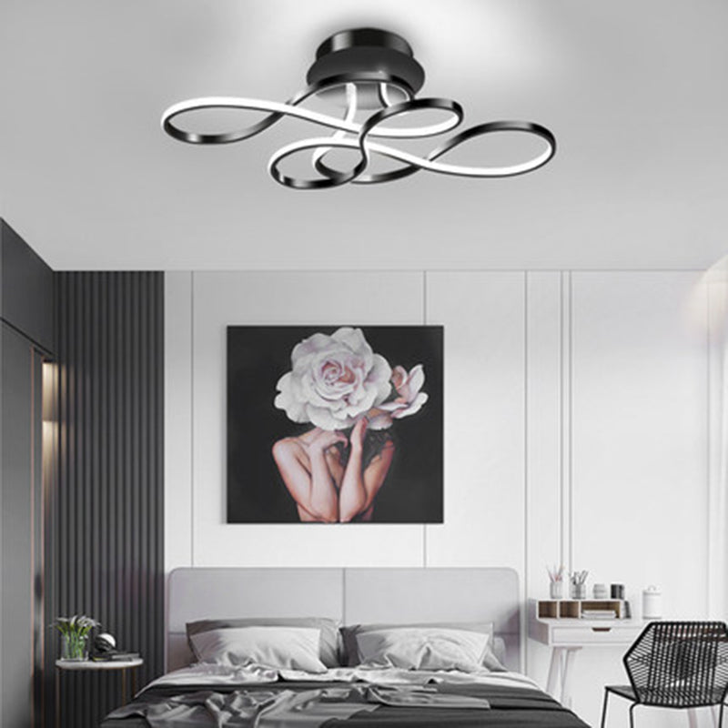 Spring Semi Flush Light Fixture Minimalistic Acrylic LED Semi Flush Mount Ceiling Fixture