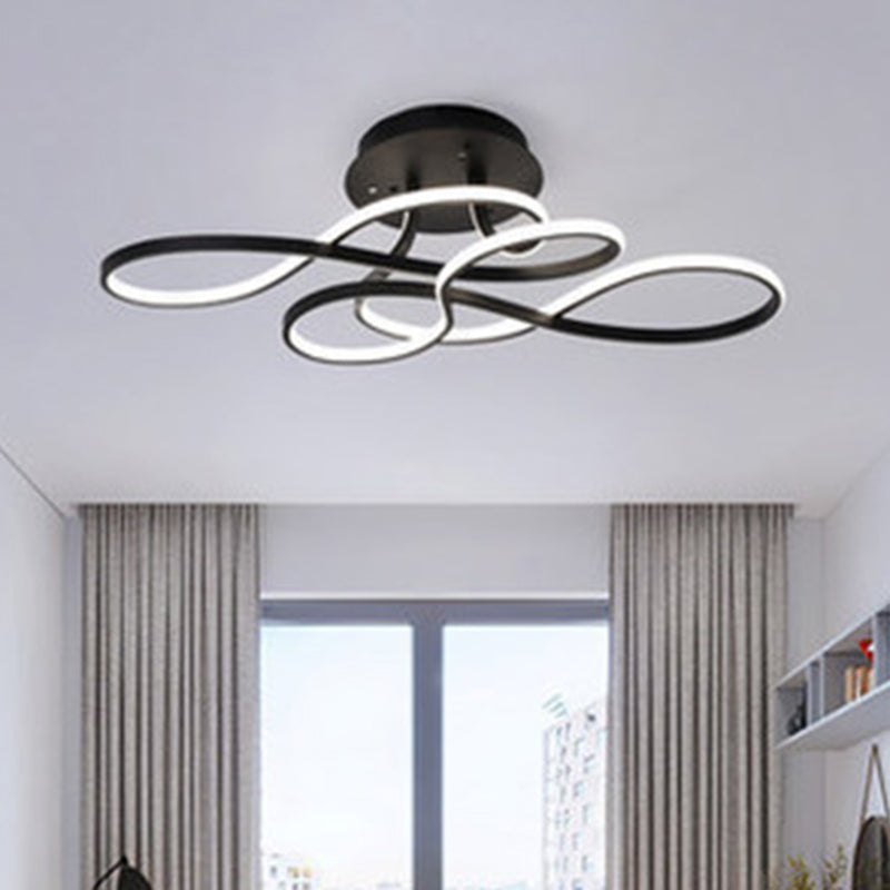 Spring Semi Flush Light Fixture Minimalistic Acrylic LED Semi Flush Mount Ceiling Fixture