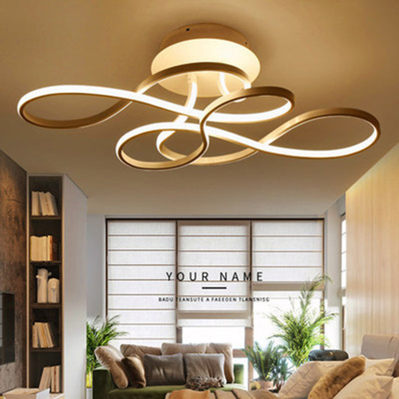 Spring Semi Flush Light Fixture Minimalistic Acrylic LED Semi Flush Mount Ceiling Fixture
